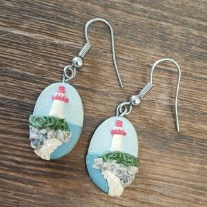 Lighthouse Dangle Earrings Vintage